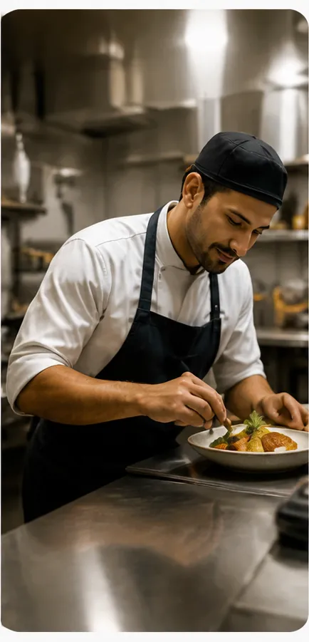 Equipe de restaurante atendendo no salão